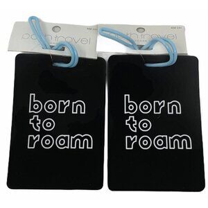 Luggage ID Tags for Carry On Bags Suitcase Backpack Travel Born to Roam Rubber
